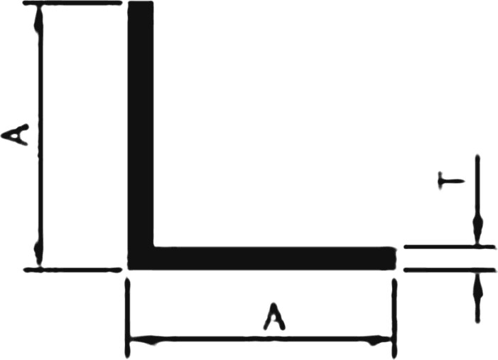 Cross-section drawing of the Equal Angle section