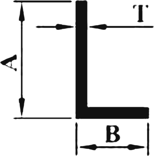 Cross-section drawing of the Unequal Angle section