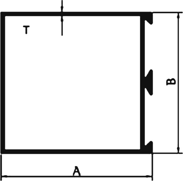 Cross-section drawing of the Door Middle Single section