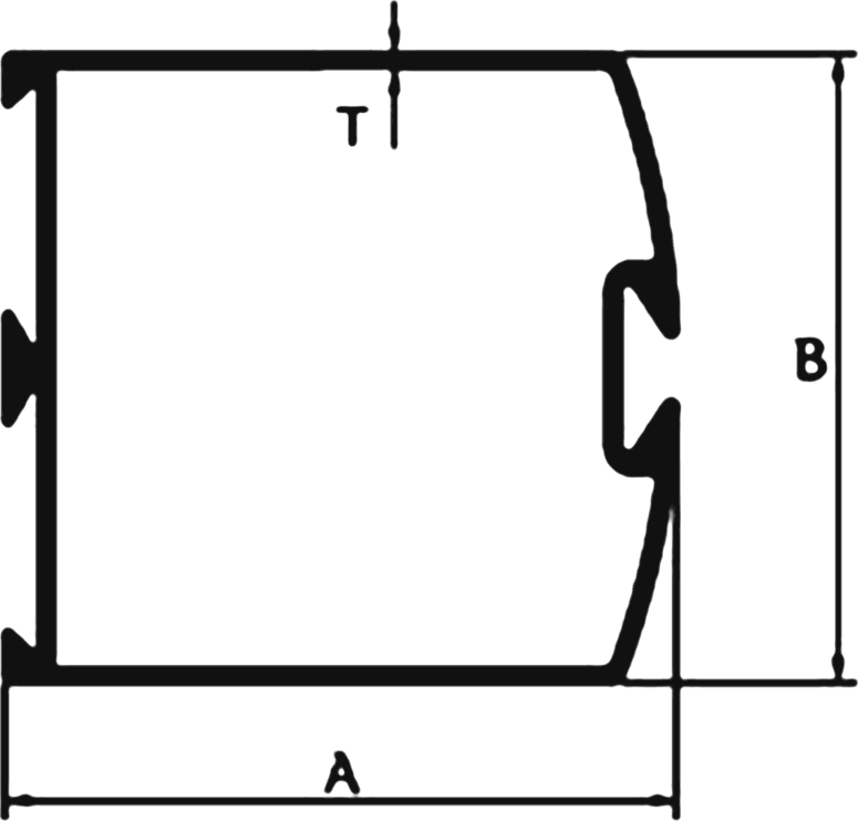 Cross-section drawing of the Door Vertical section