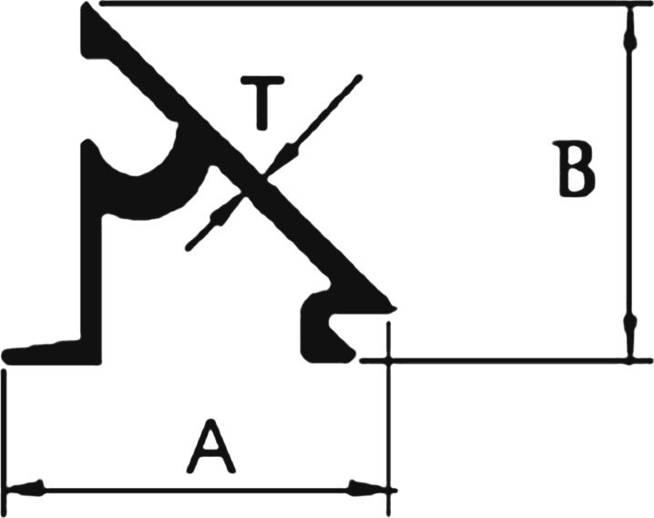 Cross-section drawing of the Glazing Clip section