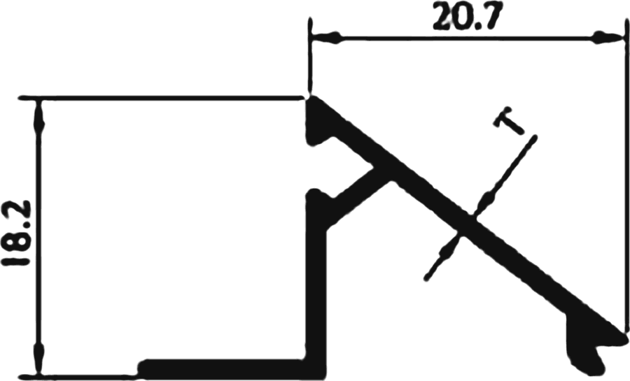 Cross-section drawing of the Clip, 34 series section