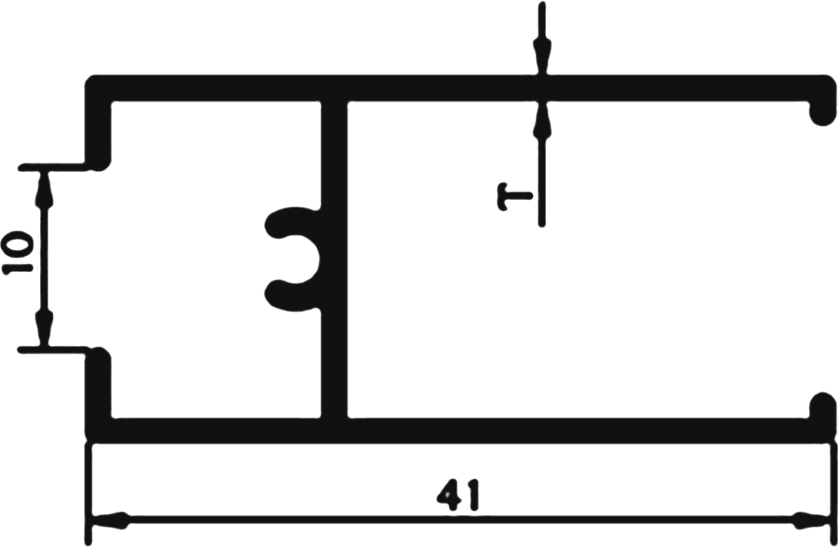 Cross-section drawing of the H Section, 20 mm series section