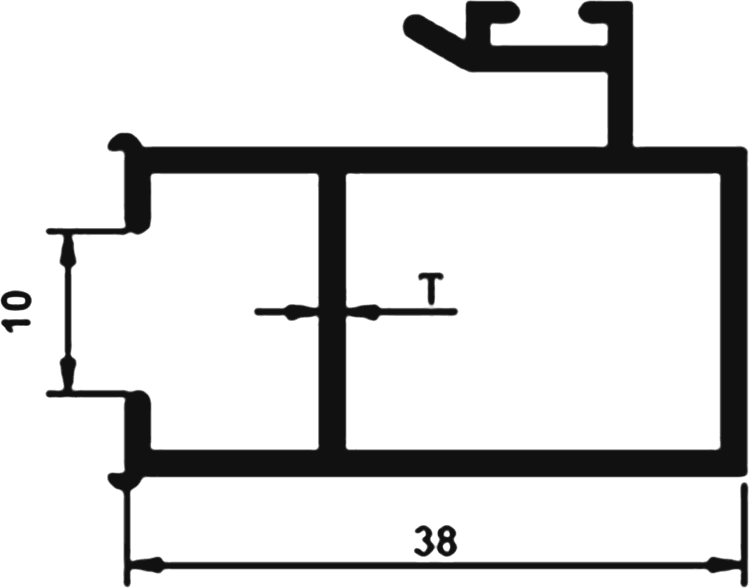 Cross-section drawing of the Interlock, 20 mm series section