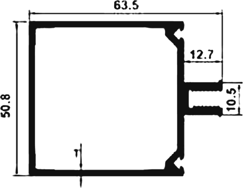 Cross-section drawing of the Curtain Wall 1423 section