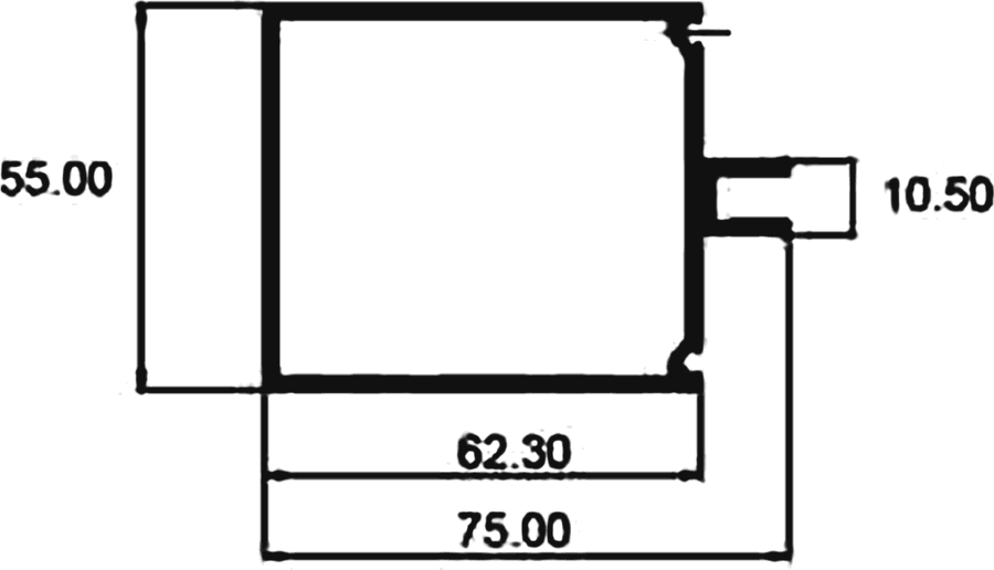 Cross-section drawing of the Curtain Wall 1426 section
