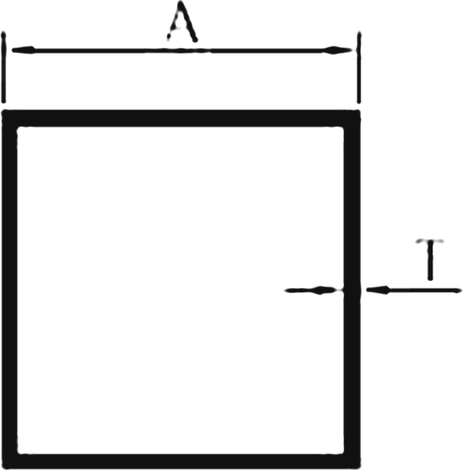 Cross-section drawing of the Square Tube section